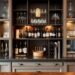 Elegant home bar setup with wine bar cabinet as focal point