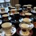 Collection of mismatched vintage teacups and saucers for Mad Hatter Halloween Tea Party