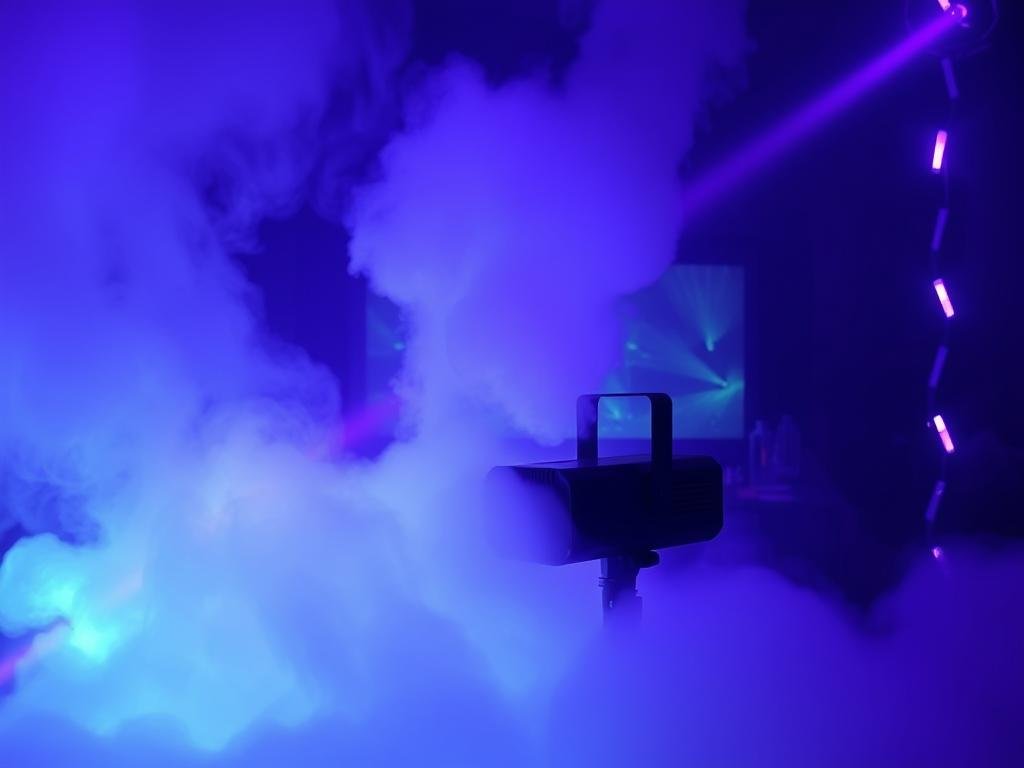 Halloween fog machine with colored LED lights