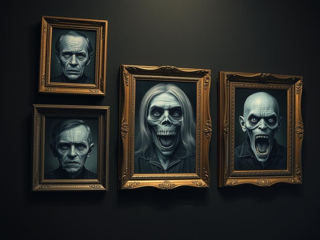 Lenticular moving portraits for Halloween haunted house effect